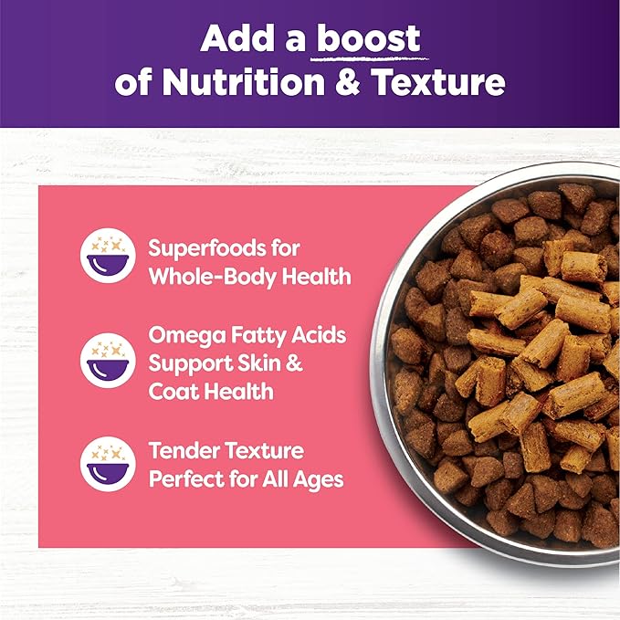 Wellness Tender Toppers (Previously CORE Bowl Boosters), Grain-Free Natural Dog Food Toppers or Mixers, Made with Real Meat (Lamb & Salmon, 8 oz Bag) (Pack of 2)