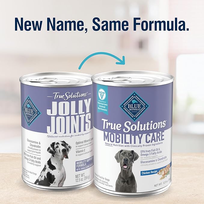 Blue Buffalo True Solutions Mobility Care Wet Dog Food for Adult Dogs, Made with Natural Ingredients, Chicken, 12.5-oz. cans (12 Count)