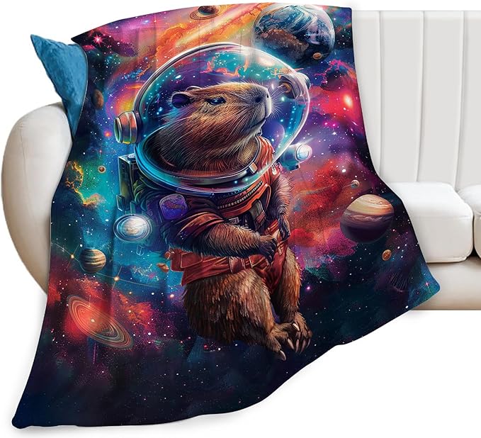 Capybara Throw Blanket Capybara Gifts Cozy Fleece Flannel Plush Blanket Bedding Stuff for Boys Girls Men Women Lovers Adults Decor for Couch Sofa Bed 50"X40"