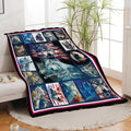 Wolf Throw Blanket American Flag Wolf Stuff Gifts for Kids Girls Boys Adults Women Men Soft Cozy Warm Plush Fluffy Fuzzy Fleece Blanket Decor 60''X80''