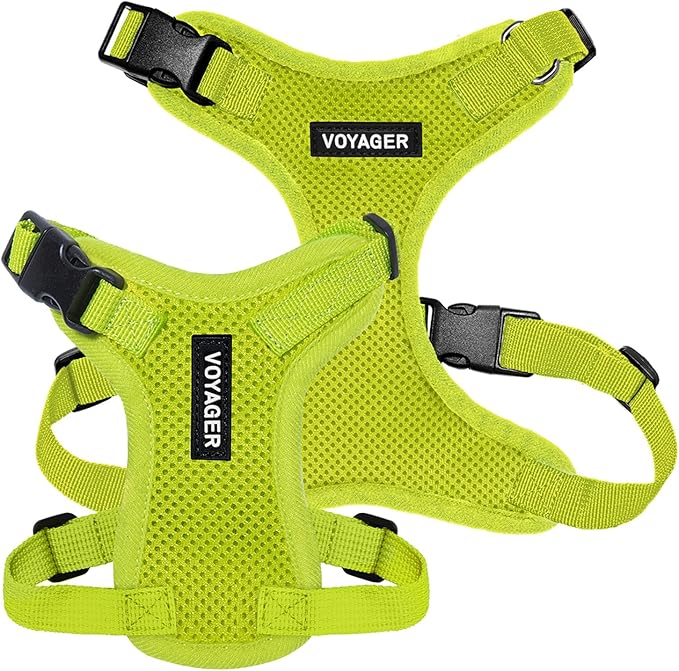 Voyager Step-in Pet Harness - All Weather Mesh, Adjustable Step in Harness for Cats and Dogs by Best Pet Supplies - Lime Green, XL