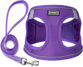 Dog Harness with Leash Set, No Pull Adjustable Reflective Step-in Puppy Pet Vest Harnesses for Small Medium Large Dogs and Cats,Purple XL