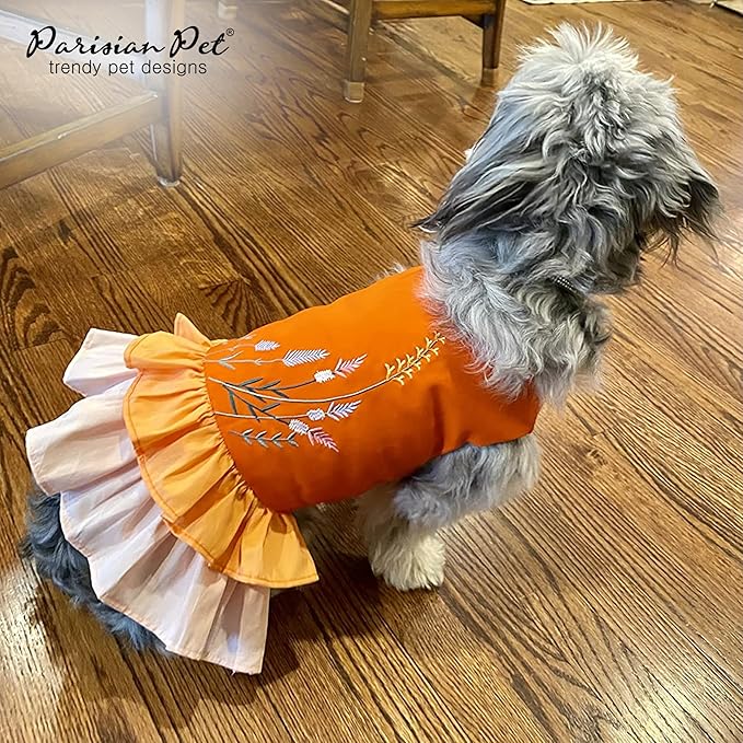 Parisian Pet Dog Dress - Summer Clothes for Large Dogs Girl - Stylish Color Block Pet Dress - Comfortable Designer Dog Outfits - Lightweight and Breathable Puppy Clothes - Garden Dresses for Dogs