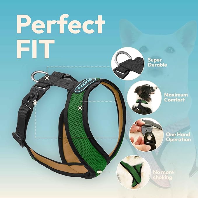 Gooby Comfort X Harness Dual Snap Mesh in Dog Harness - Forest, Small
