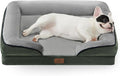Bedsure Orthopedic Dog Bed for Medium Dogs - Waterproof Dog Sofa Beds Medium, Supportive Foam Pet Couch Bed with Removable Washable Cover, Waterproof Lining and Nonskid Bottom, Dark Green