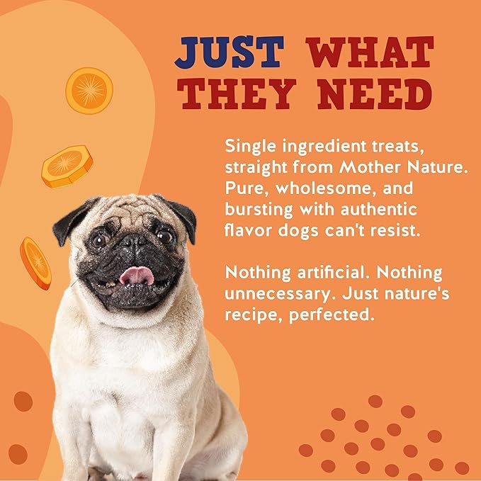 Jack&Pup Just Carrot Chews for Dogs | Single Ingredient Hypoallergenic Dog Treats | Nutritious, Flavorful and All Natural Carrot Dog Treats, Low Fat Low Calorie Dogs Treat (14oz)
