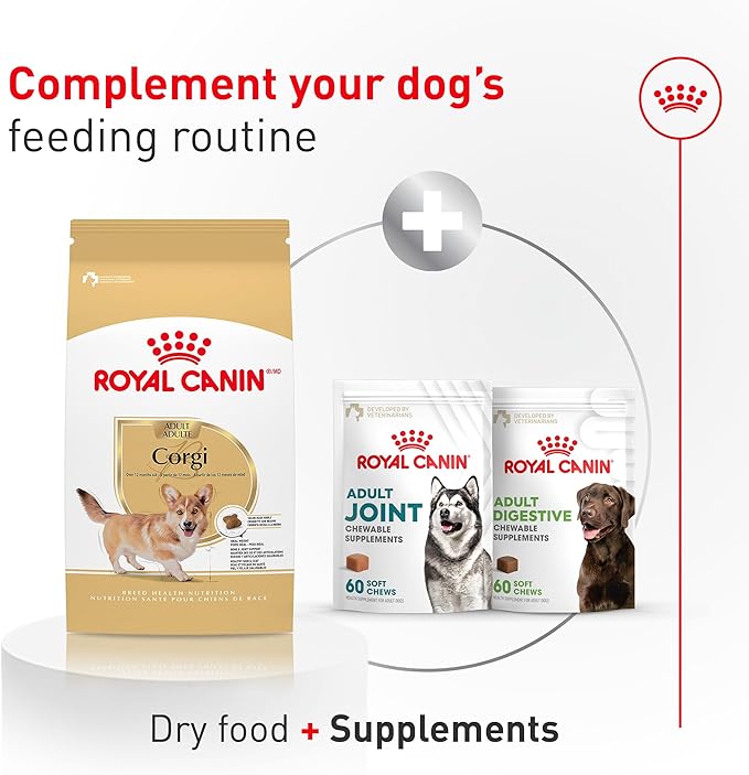 Royal Canin Corgi Adult Dry Dog Food, Kibble for Corgis 12 Months+, Supports Digestion and Weight Management, 27 lb Bag