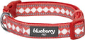 Blueberry Pet 3 Colors 3M Reflective Jacquard Neoprene Padded Adjustable Dog Collar, Coral