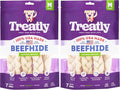 USA Beefhide Braids 7-8" Dog Chew Treats - Natural Flavor, 7 Count/2 Pack