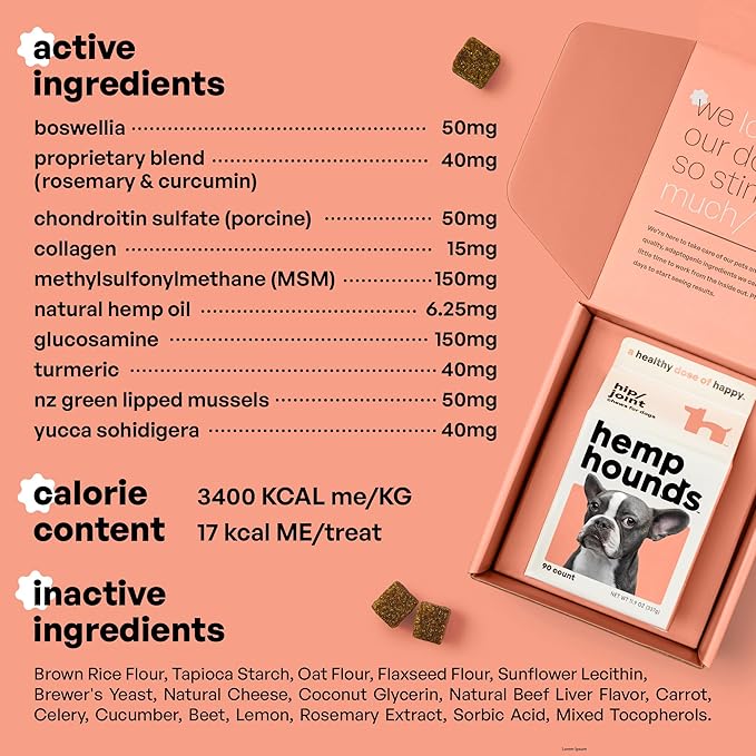 Adaptogenic Joint Supplement for Dogs- Glucosamine Chondroitin for Dogs with Green Lipped Mussels - MSM - 90 Chews - Dog Pain Supplement - Inflammation Relief Chews - Beef Liver Flavor