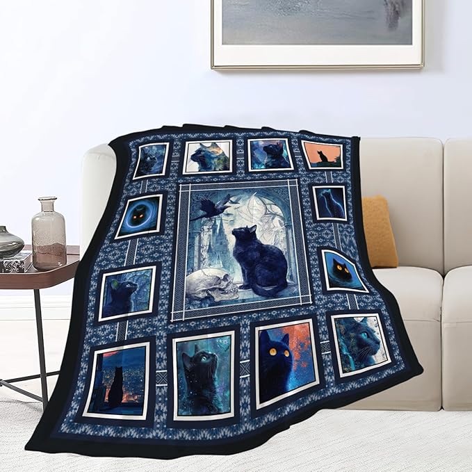 Cat Throw Blanket Cat Stuff Gifts for Kids Girls Boys Adults Women Men Soft Cozy Warm Plush Fluffy Fuzzy Fleece Blanket Decor 40''X50''