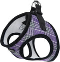 Bark Appeal Lavender Plaid Step-in Dog Harness for Extra Small Sized Pets – Updated Sizing, Re-Measuring is Essential – Soft Vest Harness – Anti-Choke with Adjustable Strap & Heavy Duty Clip – XXS