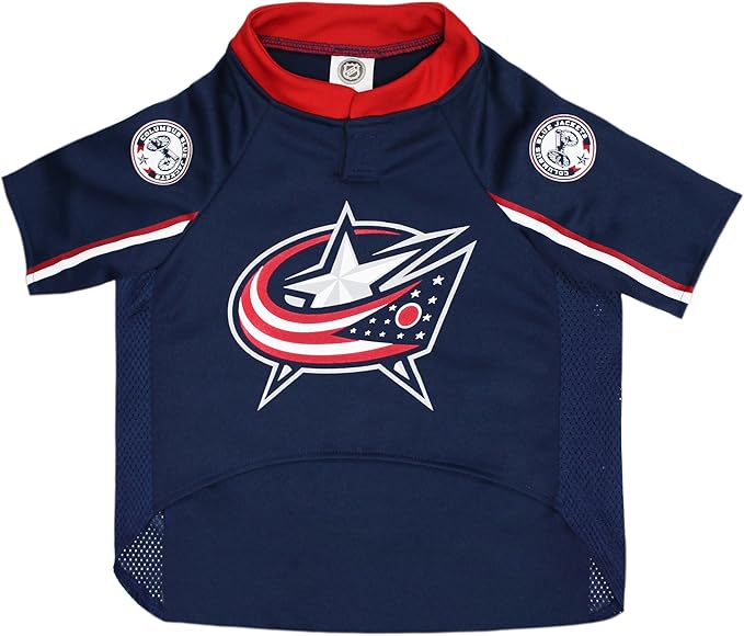 Pets First NHL Columbus Blue Jackets Jersey for Dogs & Cats, X-Small. - Let Your Pet be a Real NHL Fan!