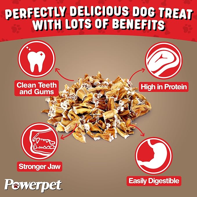 Powerpet Treats Bully Stick Bites - Delicious Dog Treats - All Natural, Long-Lasting Chews, High Protein, Grain-Free, Rawhide-Free - Odorless - Promotes Dental Health, Ideal for All Chewers - 1lb Pack