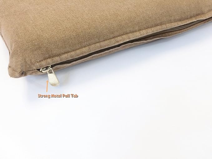 Luxurious Comfort Pet Dog Bed External Cover for Small and Large Dogs - Cover ONLY (36"x29" (34"x27"x3"), Denim - Brown)