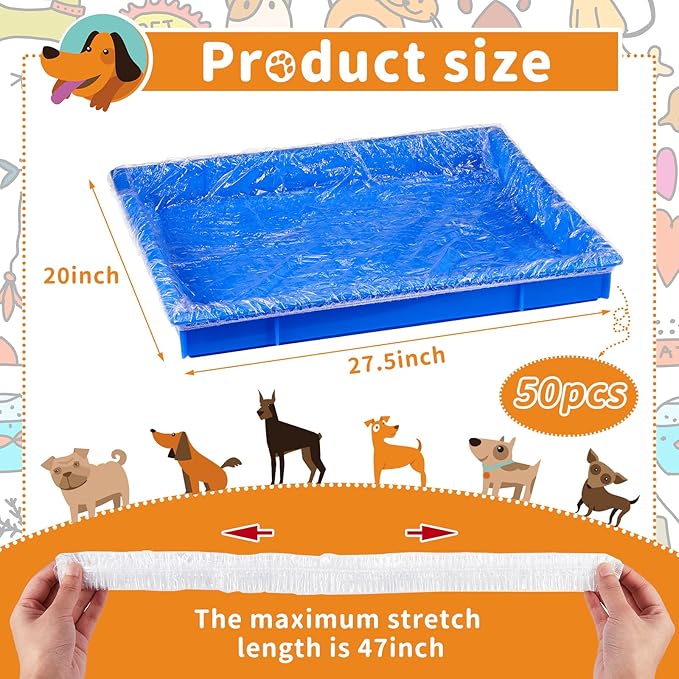 Tondiamo 50 Pieces Cage Liners for Small Animals Disposable Hamster Tray Liner Clear Plastic Box Liner Leak Proof Guinea Pig Cage Liner Bag Litter Toilet Film for Rabbit Bunny Hamster Hedgehog