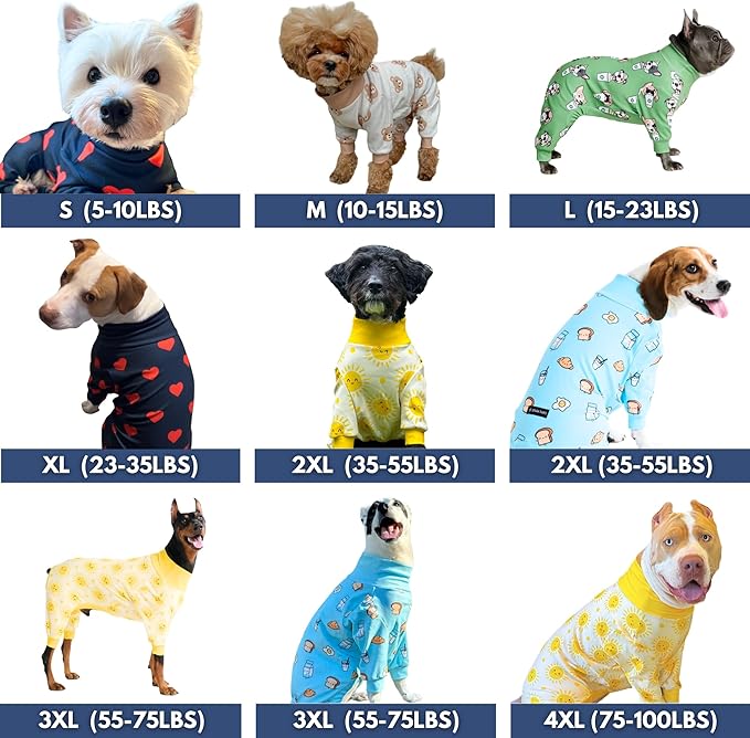 Spark Paws Dog Pajama, Dog Recovery Suit Male, Onesie, Ultra-Soft and 4-Way Stretch, for Small Medium and Large Breeds - Snowy Polar Bear - S