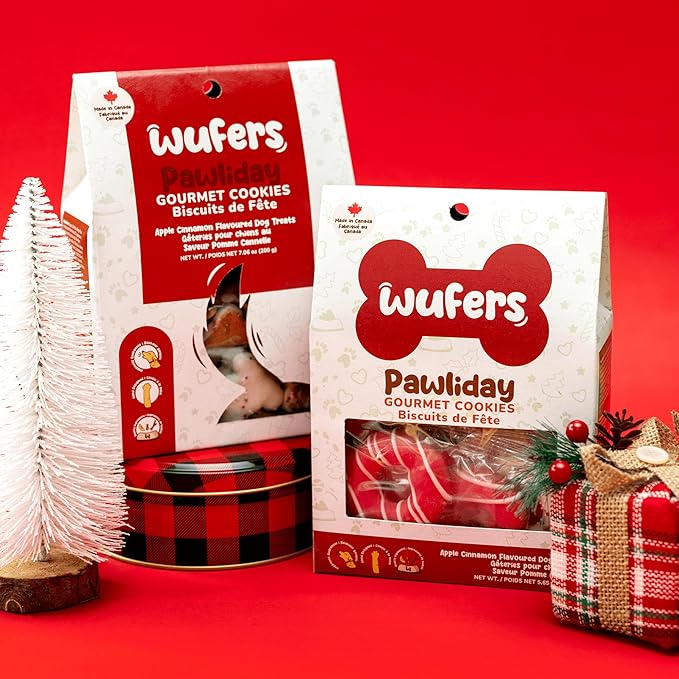 Wufers Pawliday Gourmet Spinkled Small Bones Cookie Dog Treats - Christmas Holiday Dog Snacks - All Natural with Human Grade Ingredients (Sprinkled Small Bones)