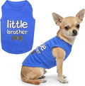 Parisian Pet Dog Shirt – 100% Cotton Shirts for Small Dogs – Blue Sleeveless Puppy Clothes – Lightweight and Breathable Dog Apparel – Boy Little Brother Dogs Clothes - Stretchy Pet T Shirts