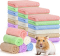 Newwiee 24 Pcs Guinea Pig Fleece Bedding Blankets Bulk Washable Small Animal Fleece Cage Liners Pet Wash Cloth Sleeping Mat Cover for Hamster Chinchilla Rabbit Hedgehog(12 x 12 Inch,Multicolor)