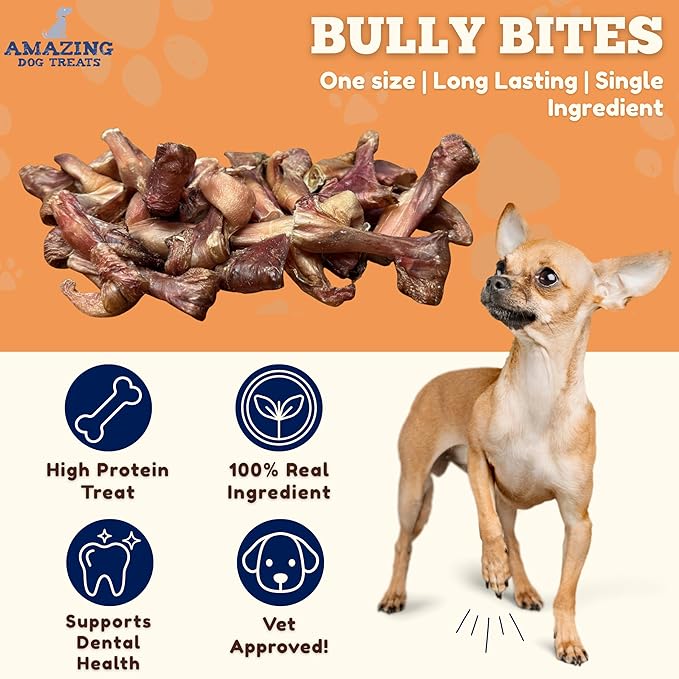 Amazing Dog Treats - Bully Stick Bites (3 Lb. Bag) Premium Dog Chews - Easily Digestible Bully Stick Dog Treat - 100% Beef Bully Bones