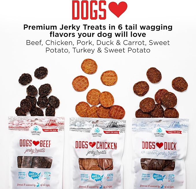 Farmland Traditions Filler Free Dogs Love Chicken Premium Jerky Treats for Dogs, 3 lb. Bag