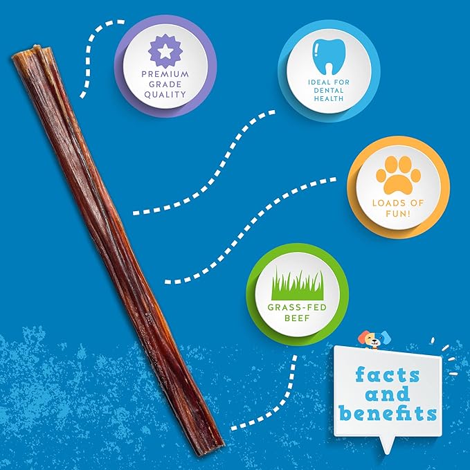 Jack&Pup 6 Inch Skinny Bully Sticks for Small Dogs (30 Pack) Thin, Odor Free Bully Sticks Sheaths | Single Ingredient Beef Pizzle Sticks for Senior Dogs and Puppies