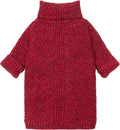 Fitwarm Knitted Turtleneck Dog Sweater, Thermal Dog Winter Clothes for Small Dogs Boy Girl, Holiday Pet Outfit, Heather Dark Red, Small