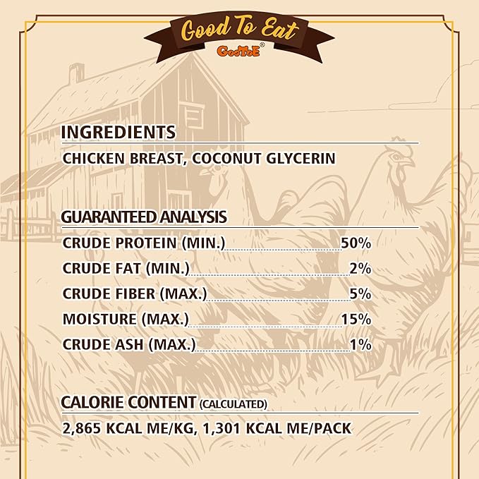 Gootoe Dog Treats, Chicken Jerky for Dogs - Dog Training Treats; High-Protein, Gluten-Free, Hypoallergenic, Grain-Free, Chicken Breast, 1 lb (Pack of 3)