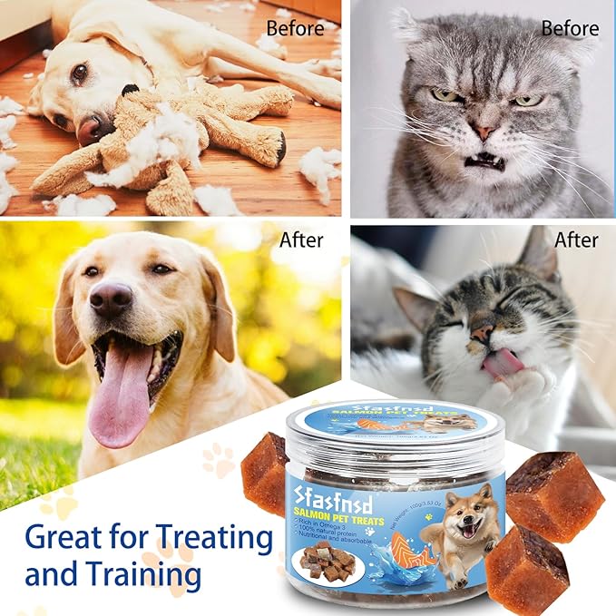 Delicious Salmon Jerky Dog Treats - Freeze Dried & Protein-Packed Biscuits for Your Beloved Pet 3.53 oz