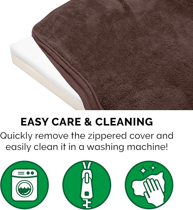 Furhaven Memory Foam Dog Bed for Large Dogs w/ Removable Washable Cover, For Dogs Up to 95 lbs - Terry & Suede Mattress - Espresso, Jumbo/XL