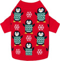 Fitwarm Funny Penguins Dog Ugly Christmas Sweater, Winter Dog Clothes for Small Dogs Girl Boy, Pet Xmas Outfit, Green, Red, White, XL