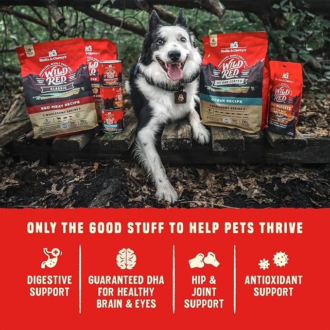 Stella & Chewy's Wild Red Dry Dog Food Raw Coated High Protein Wholesome Grains Prairie Recipe, 21 lb. Bag