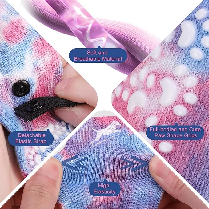 EXPAWLORER Anti Slip Dog Socks to Prevent Licking Paws, Dog Shoes for Hot Pavement, Dog Booties for Small Medium Large Senior Dogs, Traction Control Boots & Paw Protectors for Hardwood Floors