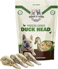 Benji & Louie Freeze Dried Duck Head - Whole Duck Head - Natural Healthy Dog Chews, Single Ingredient, 4 Count