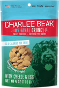 Charlee Bear Original Crunch Dog Treats, Cheese and Egg, 6 Ounce Resealable Bag, Low Calorie Training Treats for Dogs, Limited Ingredient, Healthy, Crunchy Dog Snacks, Made in USA