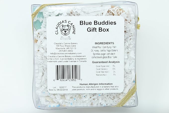 Claudia's Canine Bakery - Blue Buddies Signature Gift Box of Gourmet Dog Cookies
