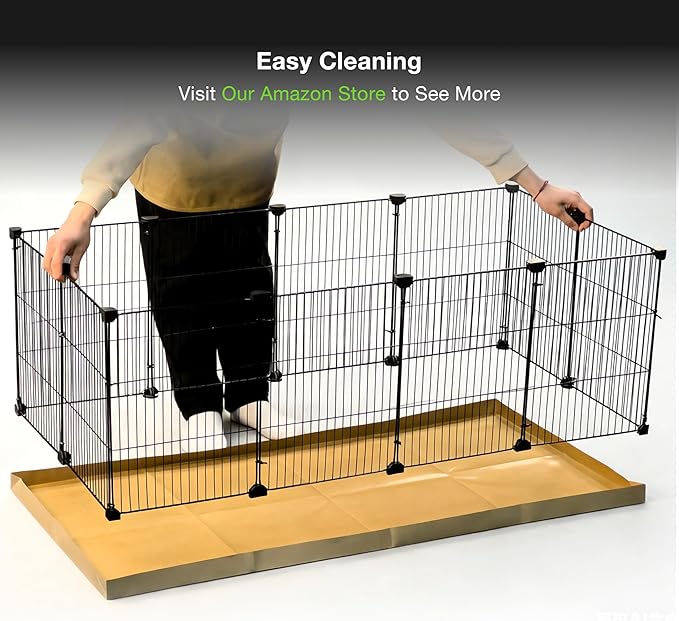 GuineaLoft™ C&C Cage (Model-AB) – Tall & Large 4ft(L) x 2ft(W) x 1.3ft(H) C&C Guinea Pig Cage, Puppy/Bunny Play Pen w/Improved Hardware & Disposable Bottom - Visit the GuineaLoft Store to See More