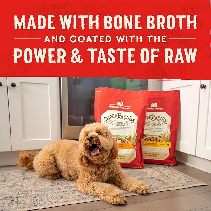 Stella & Chewy's SuperBlends Raw Coated Wholesome Grains Wild-Caught Whitefish & Salmon Recipe with Superfoods, 21 lb. Bag