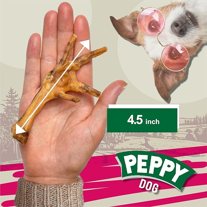 All Natural Chicken Feet Dog Treats (100 pcs) | Dehydrated for Freshness | Supports Joint Health with Glucosamine and Chondroitin | Promotes Dental Hygiene | Perfect for Small and Medium Dogs