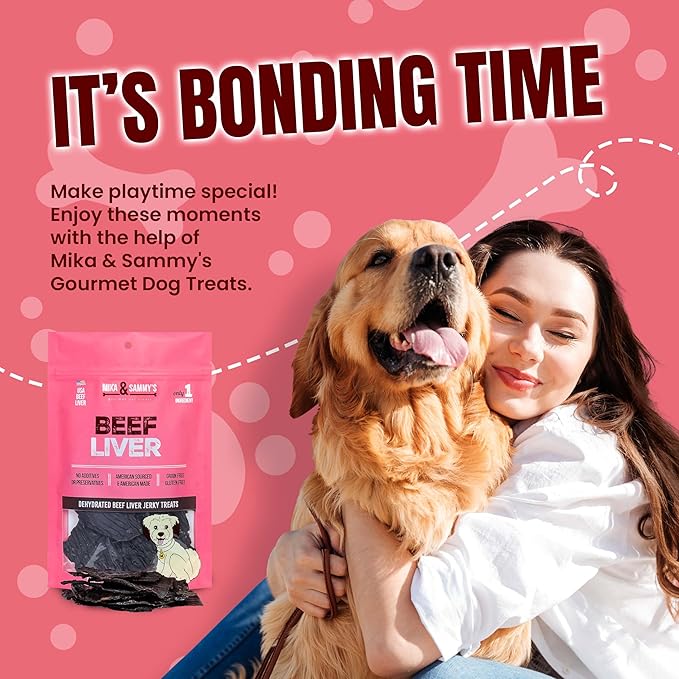 Mika & Sammy's Gourmet Beef Liver Jerky Dog Treats Made in The USA. (Beef Liver 12 Oz)