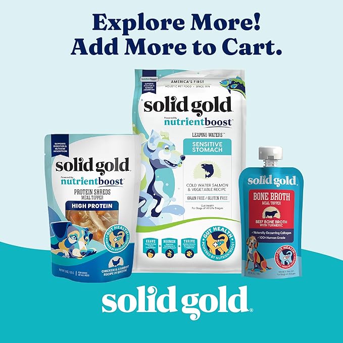 Solid Gold Air Dried Dog Food Toppers for Dry Food - Healthy Dog Treats w/Real Chicken & Superfoods - Serve as a Complete Meal, Topper or Treats - Supports Muscle Growth, Immunity & Digestion - 2lb