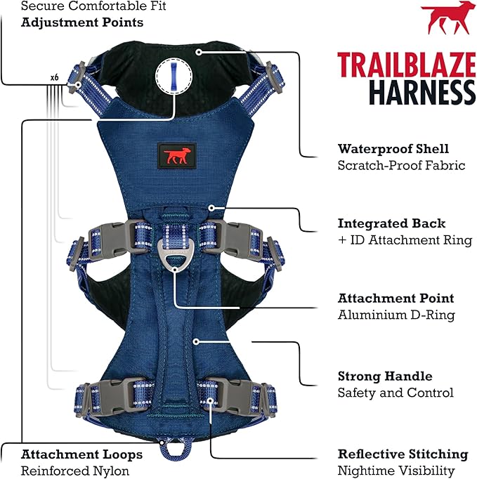 Tuff Pupper Escape Proof Dog Harness for Extra Large Dogs | No Pull Lightweight Adjustable Harness | No Escape Multifunctional Outdoor Pet Gear | Strong Durable Breathable | Secure Comfortable Fit