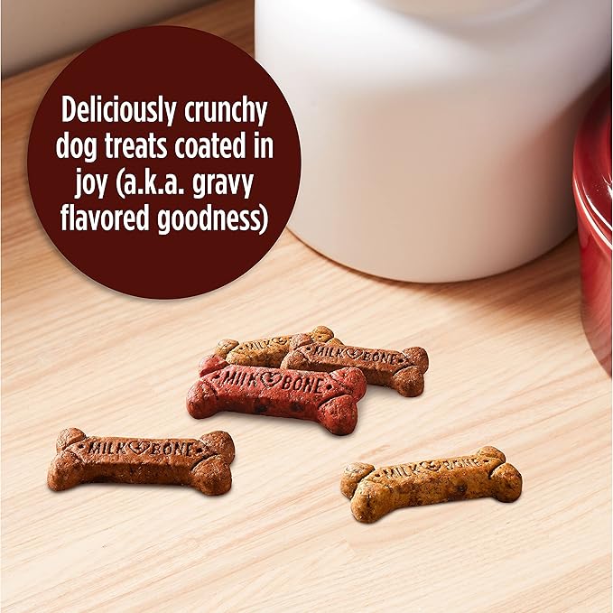 Milk-Bone Gravy Bones Dog Treats with Savory Meat Flavors, 60 Ounce (Pack of 3)