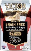 VICTOR Super Premium Dog Food – High Protein Grain Free Active Dog & Puppy Kibble – Dry Food with 33% Protein, Gluten-Free - Premium Beef, Pork, Fish Meals for High Energy Dogs, 15lbs
