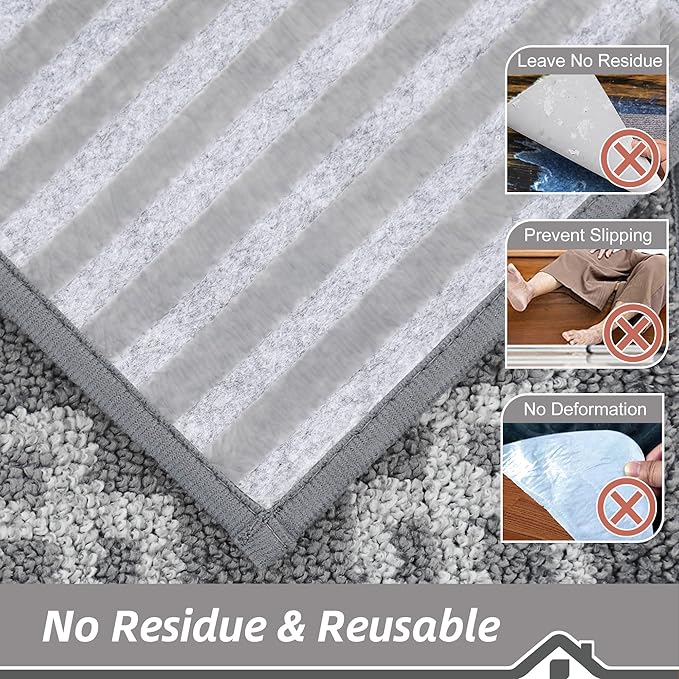 BEQHAUSE Stair Treads for Wooden Steps Non Slip Washable Carpet Stair Treads with Reusable Residue Free Backing Soft Polyester Stair Runners Indoor for Kids Elders and Dogs 9”x28”,4pcs,Grey