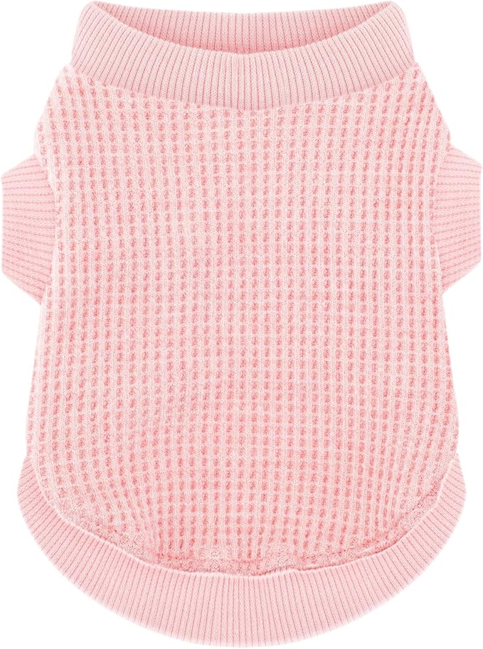 Cozy and Functional Dog Shirts for Small Puppies: Stretchable Pink Attire with Easy-On Design, Ideal for Chihuahuas and Yorkies - Enhance Comfort and Playfulness on Chill Days Large