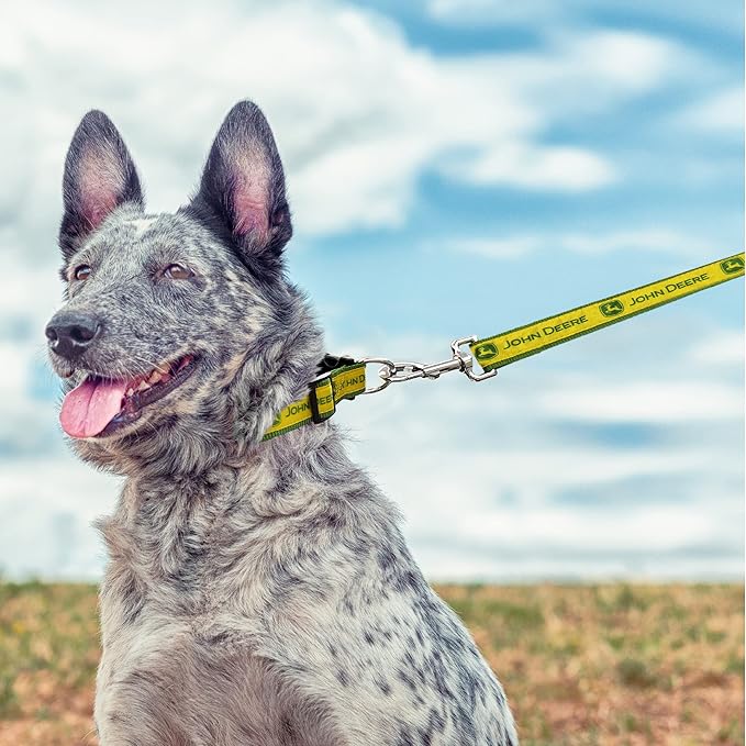 John Deere Pet Leash. Licensed Dog Leash, Medium Leash for Dogs & Cats. A Shiny & Colorful Cat Leash Licensed by John Deere for All the Farmers, Contractors & Fans of John Deere Tools