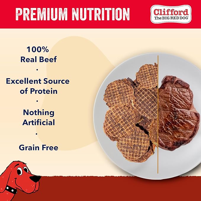 Clifford The Big Red Dog Soft Training Treats for Puppies and Dogs – Healthy, High Protein, Grain Free, Soft Puppy Treats for Small Dogs and Large – Real Chicken Sausage – 6oz