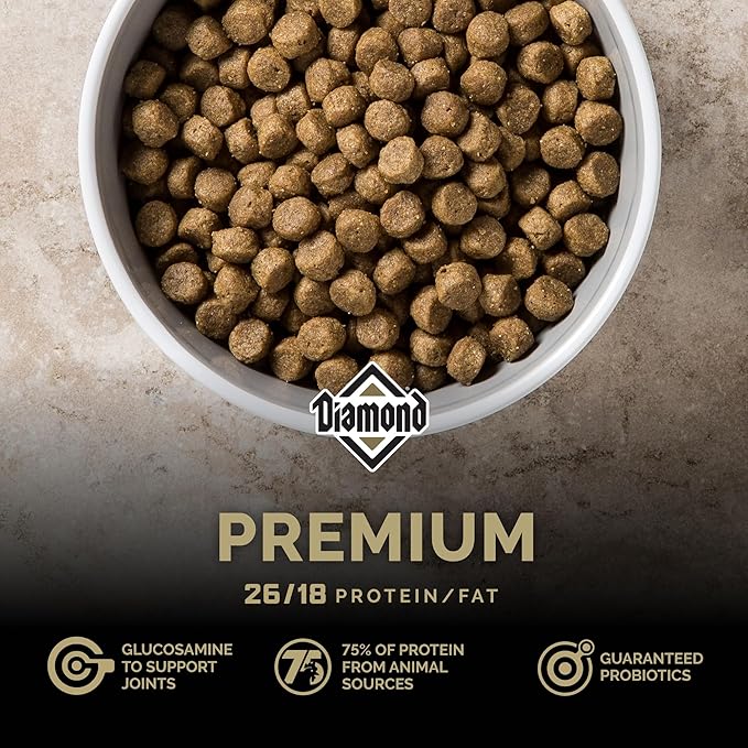 Diamond Premium All Life Stages Dry Dog Food 26/18 for Active, Athletic & Sporting Dogs 20lb Bag